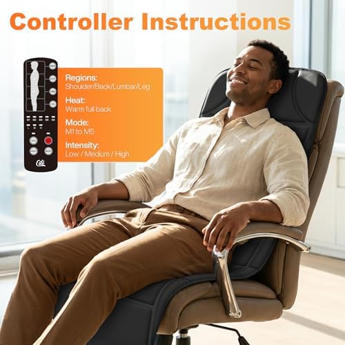 CILI Full Body Massage Mat with Heat, Upgrade Graphene Heating Vibration Back Massage Pad, Full Body Massager for Bed Chair Sofa, Massage Mattress Pad, Ideal Gifts for Mom Dad - Image 6