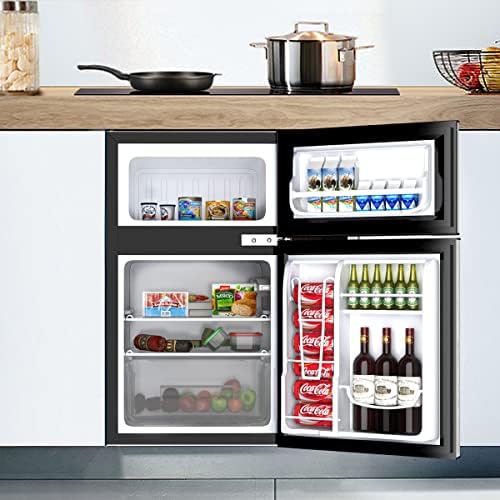 COSTWAY 3.2 Cu.ft. Mini Fridge with Freezer for Bedroom, Dorm, Office - Image 5