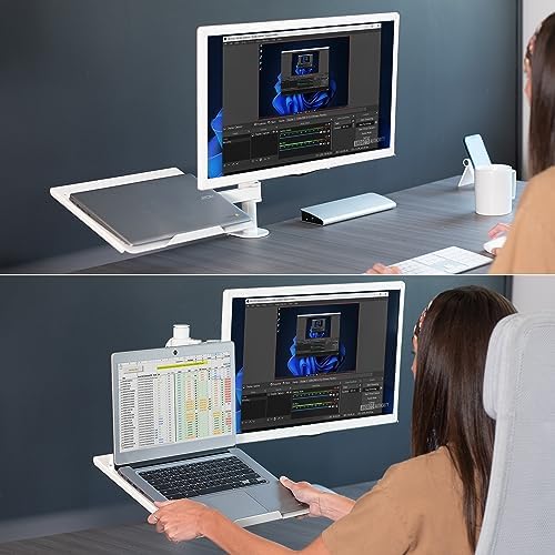 VIVO Fully Adjustable 13 to 32 inch Single Computer Monitor and Laptop Desk Mount Combo, Stand with Grommet Option, Fits up to 17 inch Laptops, White STAND-V002CW - Image 6
