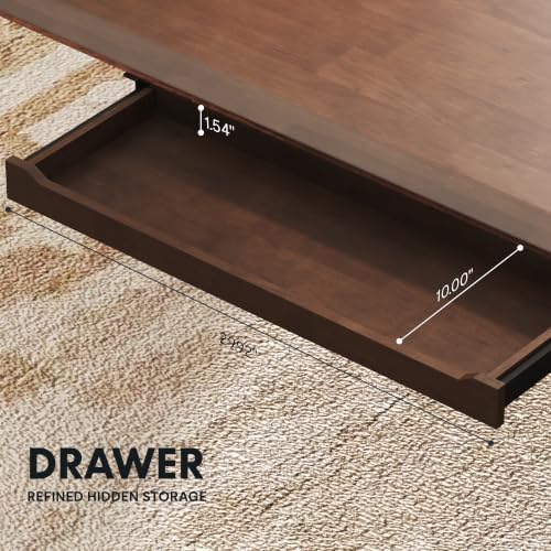 FLEXISPOT 63" WoodiX Solid Wood Executive Standing Desk with Drawer, Walnut - Image 5