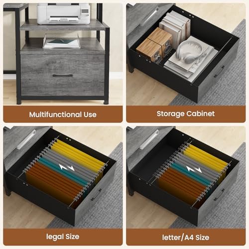 SEDETA 66'' Computer Desk with 5 Drawer, Power Outlet for Home Office - Image 6