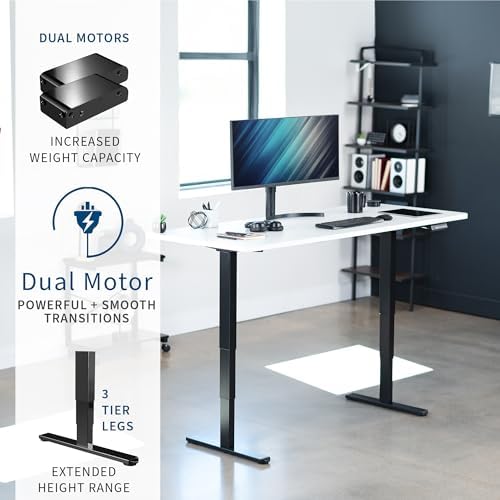 VIVO White 71 x 30 in Standing Desk, DESK-KIT-2B7W - Image 4