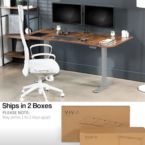 VIVO Rustic Vintage Brown 60 x 24 in Standing Desk, DESK-KIT-E2G1N - Image 5