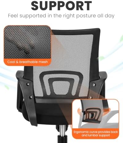 NEO CHAIR Office Computer Ergonomic Mid-Back Mesh Desk Chair, Black 2pack - Image 5