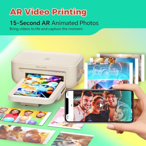 iDPRT 4×6 Photo Printer, Bundle 108 Sheets Photo Paper & 2 Ribbon Cassette, Photo Printer for iPhone & Android, Beige - Image 6