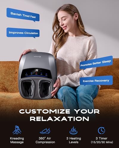 KINGJOY Foot Massager with Heat for Neuropathy, [2026 Upgraded], Deep Kneading Shiatsu Foot Massager for Plantar Fasciitis, Fits Up to Men Size 14, Birthday Gifts for Women Men - Image 2