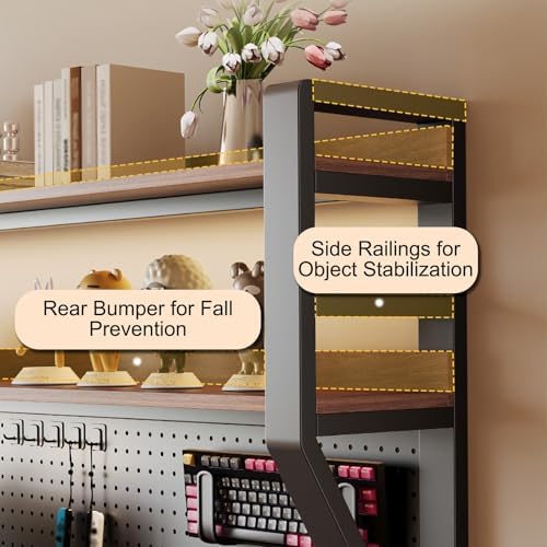 JHDXL Desk Shelf Organizer with Pegboard & Storage Accessories, Space-Saving Desk Storage Shelf, Desktop Shelf Organizer Display Rack, for Dorm, Office(White 2,95 * 73cm/37.4 * 28.7in) - Image 5