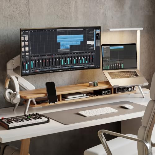 Fenge 42.5-Inch Monitor Stand Riser with Laptop, Phone & Headphone Holders - Image 3