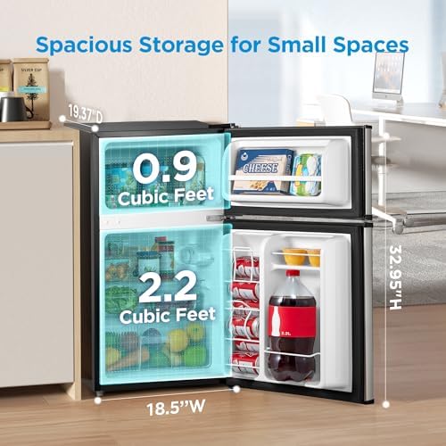 Midea 3.1 Cu.ft Mini Fridge with Freezer, Energy Star Certified, for Dorm - Image 2