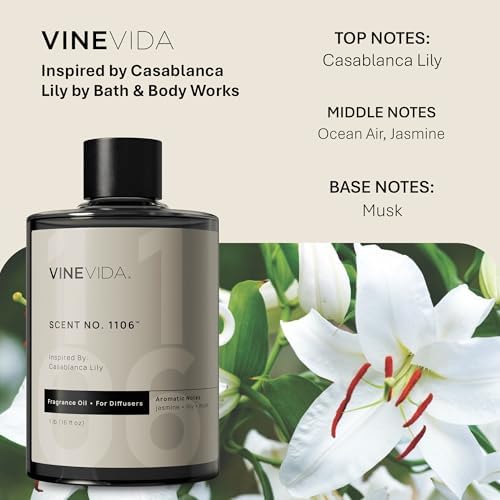 VINEVIDA [16 Fl Oz] Scent NO. 1106 Fragrance Oil for Cold Air Diffusers, Aromatic Notes of Citrus, Green, Floral, Sugar & Vanilla Essential Oils for Diffuser Oil Refill & Air Freshener Room Spray - Image 2