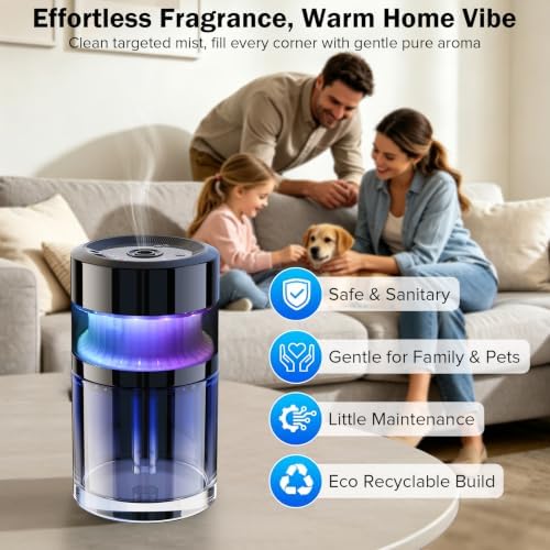 Portable Waterless Aroma Diffuser, Starry Sky Projector with 7 LED Lights - Image 5