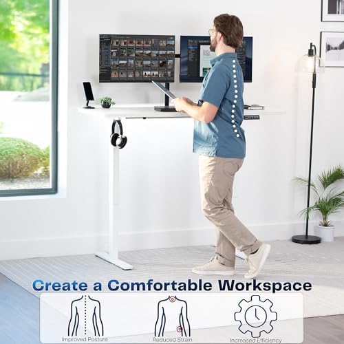 VIVO White 60 x 24 in Standing Desk, DESK-KIT-1W6W - Image 4
