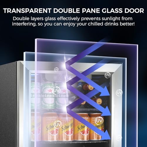 Electactic Mini Fridge 68 Can Beverage Refrigerator Cooler, 1.7 Cu.Ft Drink Fridge forSoda Wine Beer, Digital Temperature Control Cooler for Home, Dorm, Bar - Image 6