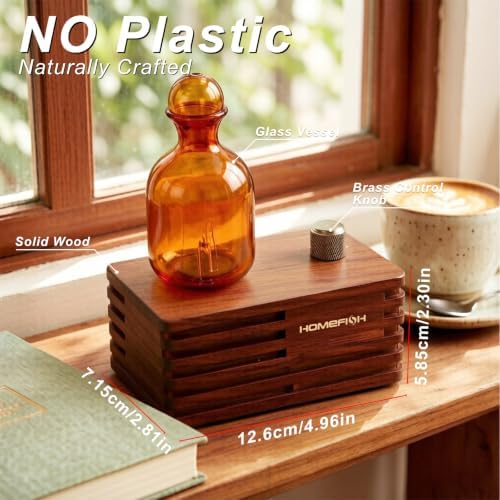 Waterless Essential Oil Aroma Diffuser Home Scent Decor Walnut - Image 2