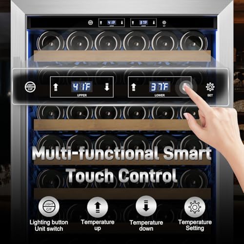 Velivi 24''Wine and Beverage Refrigerator 2 IN 1 Dual Zone Tall Wine Cooler - Image 3