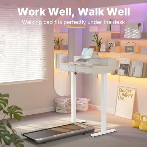 HUANUO 32 x 20 Inch Electric Standing Desk with 4 Drawers, Natural - Image 4
