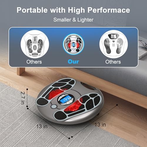 Foot Massager for Neuropathy, EMS TENS Foot Stimulator for Circulation and Pain Relief, TENS Unit Muscle Stimulator with 4 Electrode Pads, FSA Eligible Items Only List HSA, Fits Up to 11" - Image 4