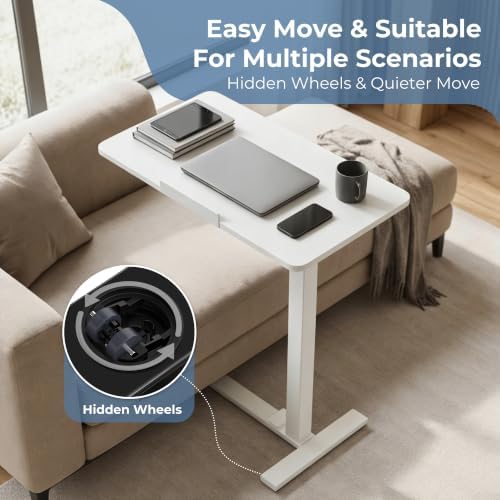 DUMOS Adjustable Rolling Desk, Standing Desks, Overbed Table - Image 5