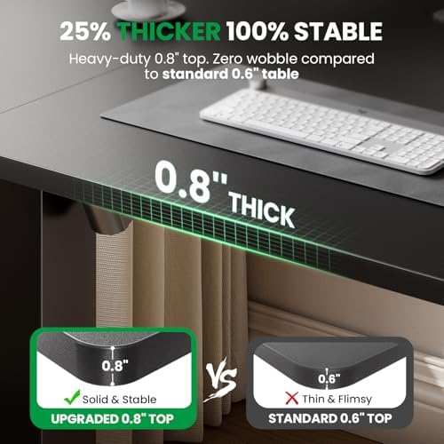 Black 47x24 in Electric Standing Desk, 0.8 Inch Thick Tabletop - Image 2
