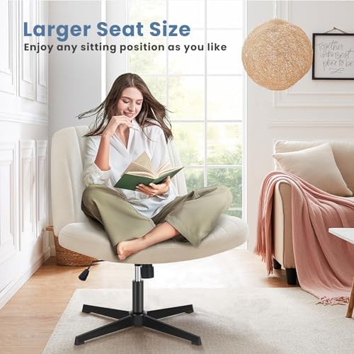 DUMOS Criss Cross Chair, Cross Legged Vanity Chair, Home Office - Image 3