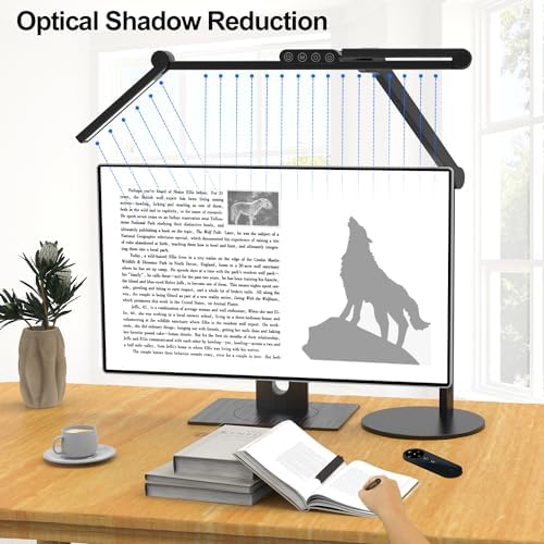 Micomlan Architect Desk Lamp with Remote Control, Adjustable Led Desk Light for Home Office with Base, 24W Bright Auto Dimming Table Light Rotatable Office Lamp with Swing Arm for Computer Cafting - Image 5