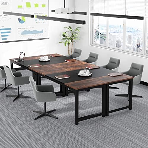 Tribesigns 63” Executive Desk, Large Office Computer Desk with Thicken Frame, Modern Simple Workstation Business Furniture for Home Office, Rustic Brown/Black - Image 5