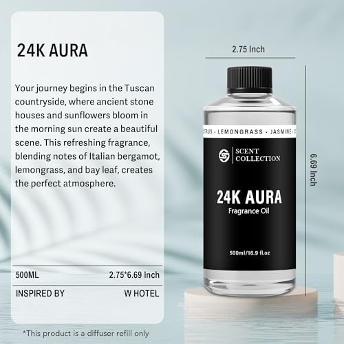 Luxury Hotel Scent Diffuser Oil 24K Aura 500ml Lemongrass Fragrance Oil - Image 3