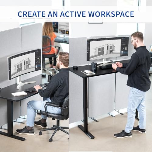 VIVO Dark Gray 60 x 24 in Standing Desk, DESK-KIT-B06G - Image 4
