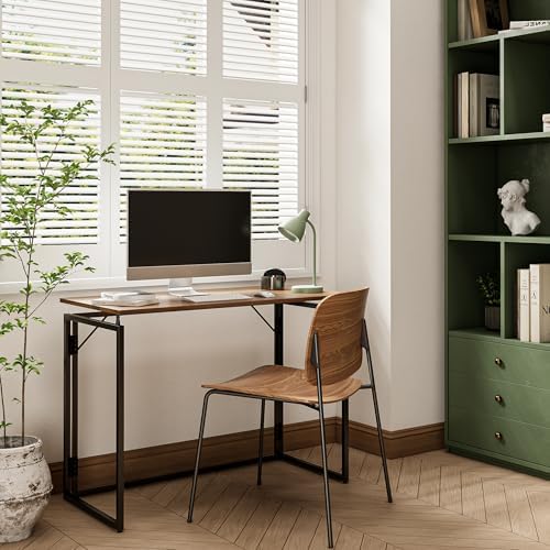 alawooder 39.4" Folding Desk: No Assembly, Wood Top for Small Spaces - Image 5