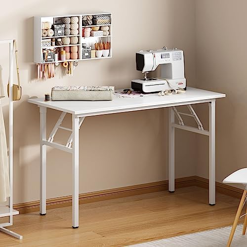 Need Office Computer Desk 39.3 Inch Sturdy Folding Laptop Table White - Image 4