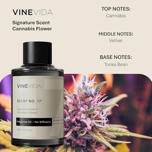 VINEVIDA [4 Fl Oz] Cannabis Flower Fragrance Oil for Cold Air Diffusers, Essential Oils for Diffuser Oil Refill & Air Freshener Room Spray - Image 2