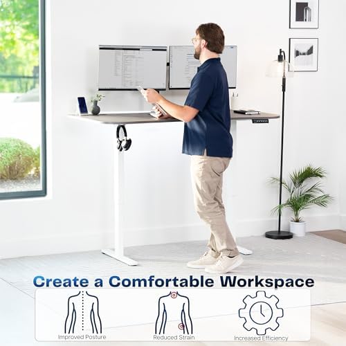 VIVO Dark Gray 63 x 32 in Standing Desk, DESK-KIT-1W1G - Image 4