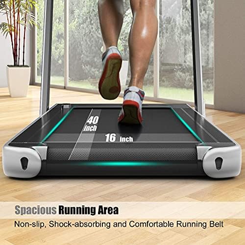 GYMAX Walking Pad, 2.25HP Dual Display Foldable Treadmill for Home with Remote/Smart App Control, Portable Compact Treadmill for Office Under Desk, Folding Running Machine for Small Spaces - Image 4