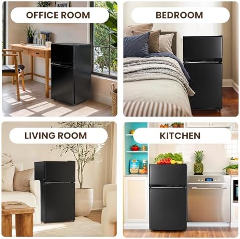 Manastin 3.55 Cu.Ft Refrigerator with Freezer for Kitchen Office, Black - Image 6