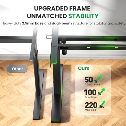 Brown 71x30 in Electric Standing Desk, 1 Inch Thick Tabletop - Image 2