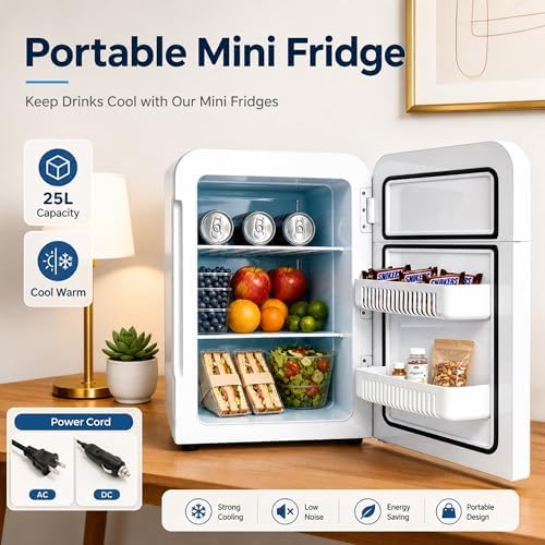 Kikihouse 22L/30Cans Mini Fridge for Bedroom, Portable Cooler & Warmer - Image 2