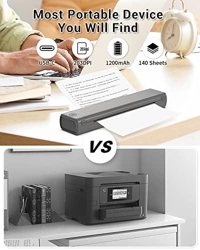 Phomemo Inkless Portable Printer for Travel - Wireless Thermal Printer Compatible with Phone & Laptop, Bluetooth Printers Supports 8.5" X 11" Letter Thermal Paper, Come with Carry Case - Image 2