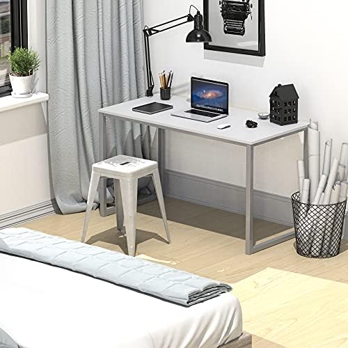 SHW Mission 40-Inch Home Office Computer Desk, White - Image 2