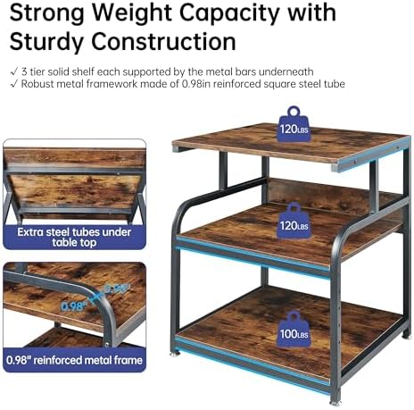 Fannova Extra Large 3D Printer Stand Table with Adjustable Storage Shelf - Image 3
