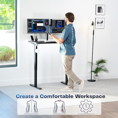 VIVO Black 43 x 24 in Standing Desk, DESK-1B4B - Image 4