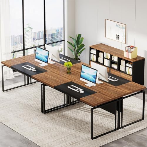 Tribesigns L-Shaped Executive Desk with Reversible File Cabinet, 63" Office Desk with Storage Drawers, L-Shaped Computer Desk with Drawer Cabinet for Hanging Letter Size Files (Walnut & Black) - Image 4
