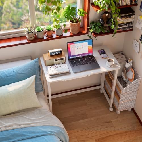 GreenForest Small Folding Desk with Wheels, 31.5 inch Tiltable Tabletop - Image 2