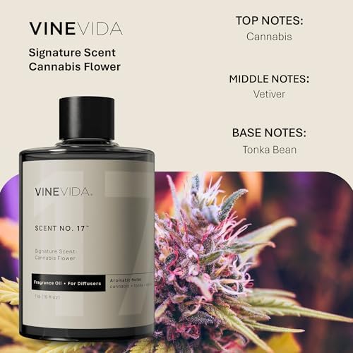 VINEVIDA [16 Fl Oz] Cannabis Flower Fragrance Oil for Cold Air Diffusers, Essential Oils for Diffuser Oil Refill & Air Freshener Room Spray - Image 2