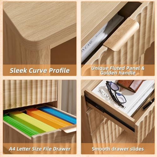 LEYAOYAO Office Desk 48" with 3 Drawers Storage File Cabinet - Image 5