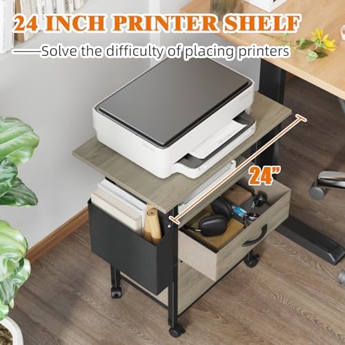 GYIIYUO 2 Drawer File Cabinet 24''W, Mobile Filing Cabinet, Printer Stand - Image 4