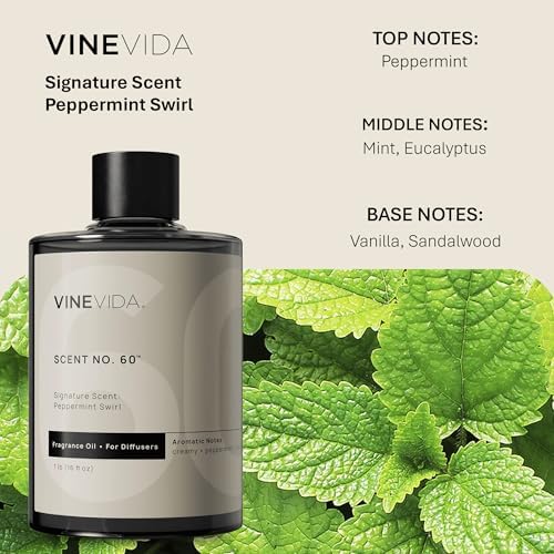 VINEVIDA [16 Fl Oz] Peppermint Swirl Fragrance Oil for Cold Air Diffusers, Essential Oils for Diffuser Oil Refill & Air Freshener Room Spray - Image 2