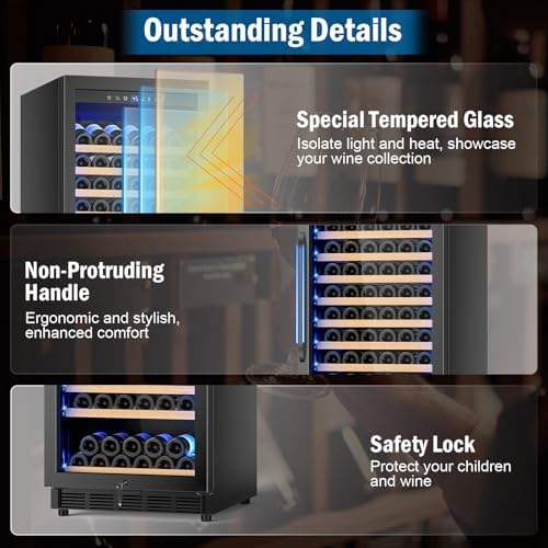 FoMup 24" 190-Bottle Wine Cooler Refrigerator, Freestanding or Built-in - Image 7