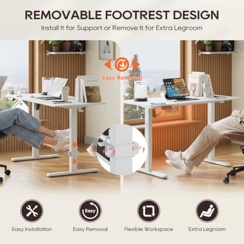 MALOL 47" x 24" Height Adjustable Electric Standing Desk, White - Image 4