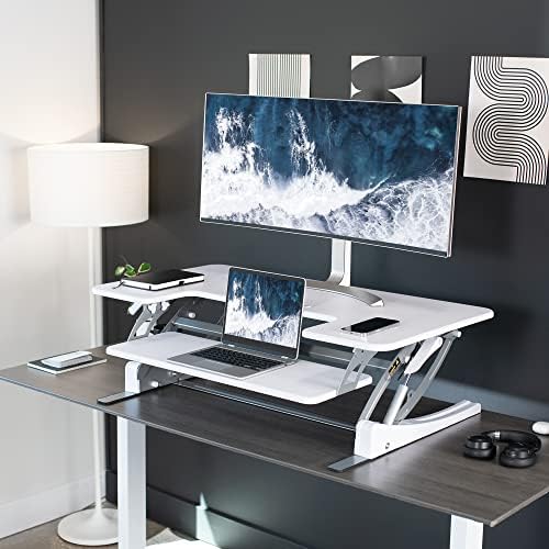 VIVO White 42 in Standing Desk Converter, DESK-V000VLW - Image 6