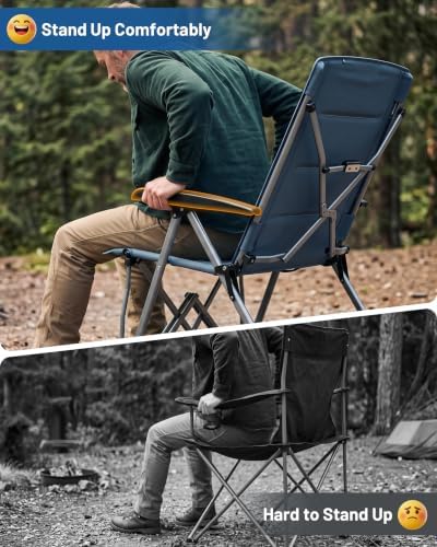 TIMBER RIDGE Recliner Camping Chair 500lbs Heavy Duty Folding Chair - Image 6